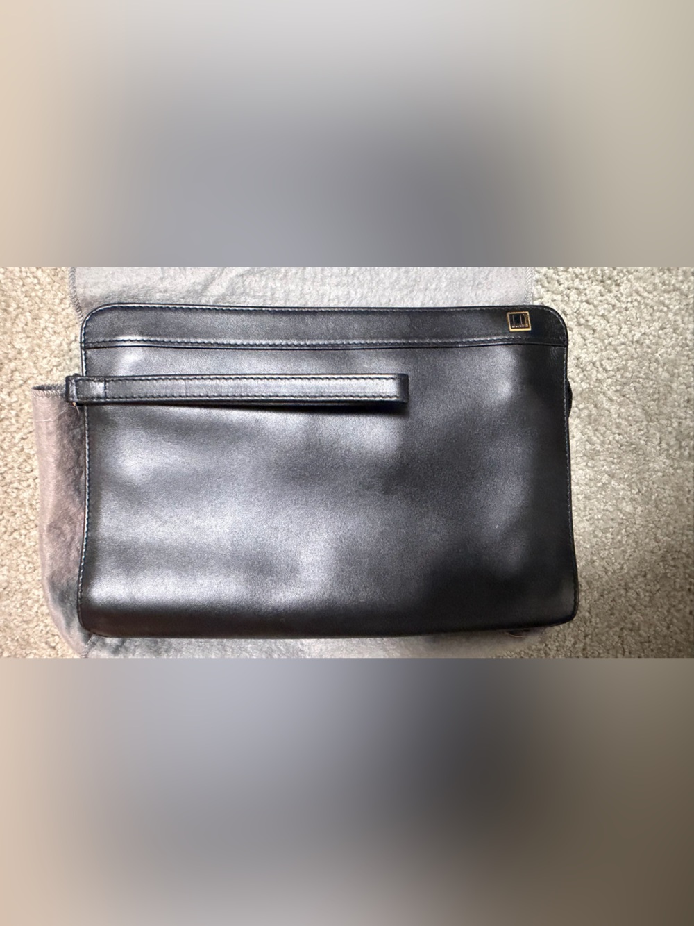 Vintage Alfred Dunhill Black Leather Portfolio Clutch w/ dust bag